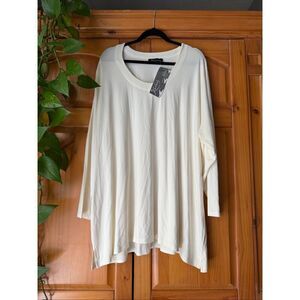 Kasbah Box2 Plus Size 28/30 Cream Jersey Tunic Top – Relaxed Fit NWT